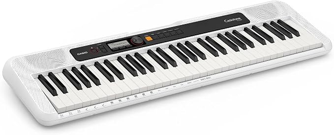 Casio Casiotone CT-S200 61-Key Portable Keyboard- White Bundle with Stand, Headphones, AC Adapter and Polishing cloth