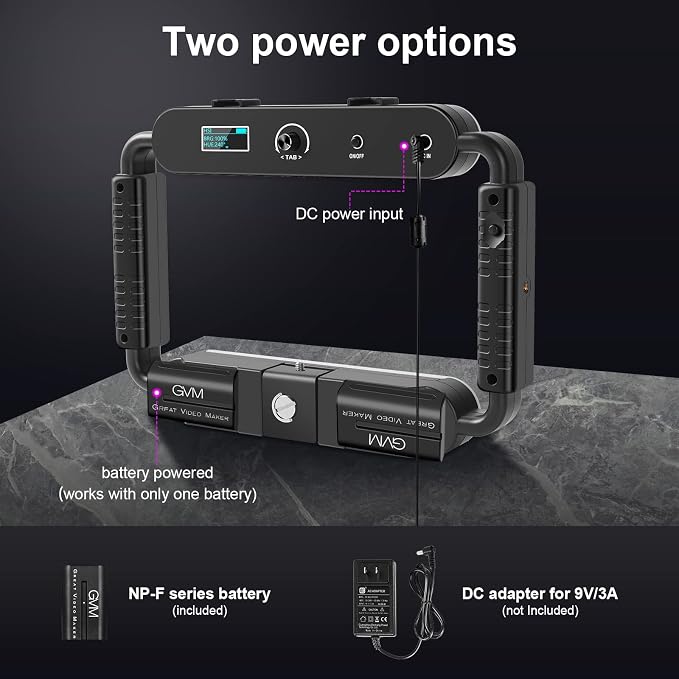 GVM Smartphone RGB Video Lighting Rig, Camera Video Stabilizer, Selfie Light Professional LED Ring Light, Compatible with Phone, Action Camera, YouTube, Vlogs, Filmmaking, Makeup & Video Recording