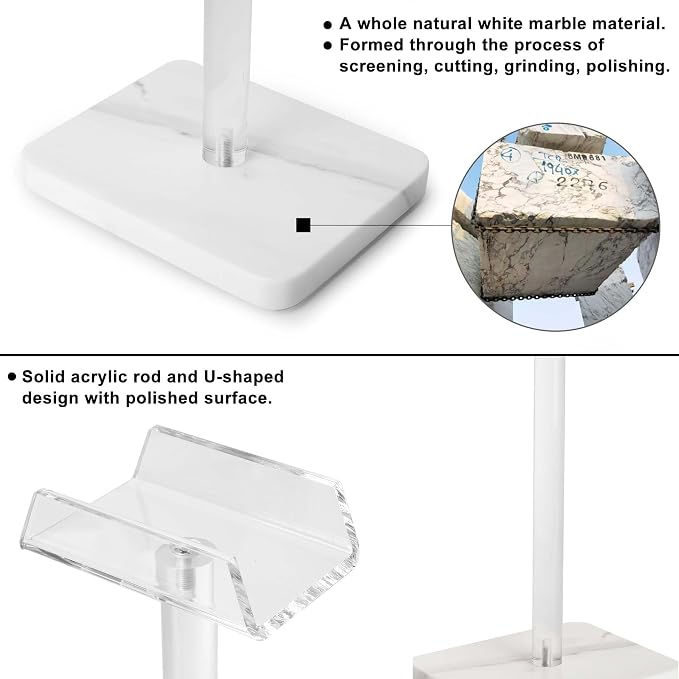 Acrylic Marble Headset Holder Headphone Holders for Desk, Gaming Headphone Stand,Universal Holder for Music Headset Accessories 1 Pack(DP029)