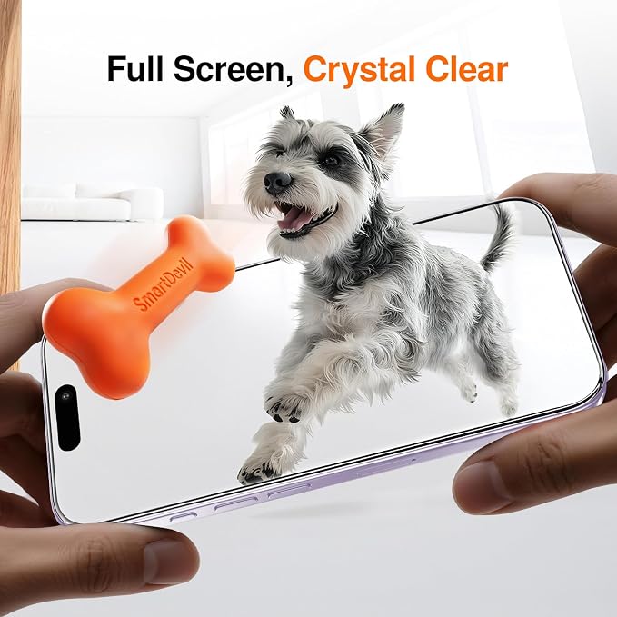 SMARTDEVIL 2 Pack Screen Protector for iPhone 17, 9H Hardness Military Grade Shatterproof HD Clear Tempered Glass, Easy to Install, Auto Bubble-Free and Dust-Free Box, Case Friendly