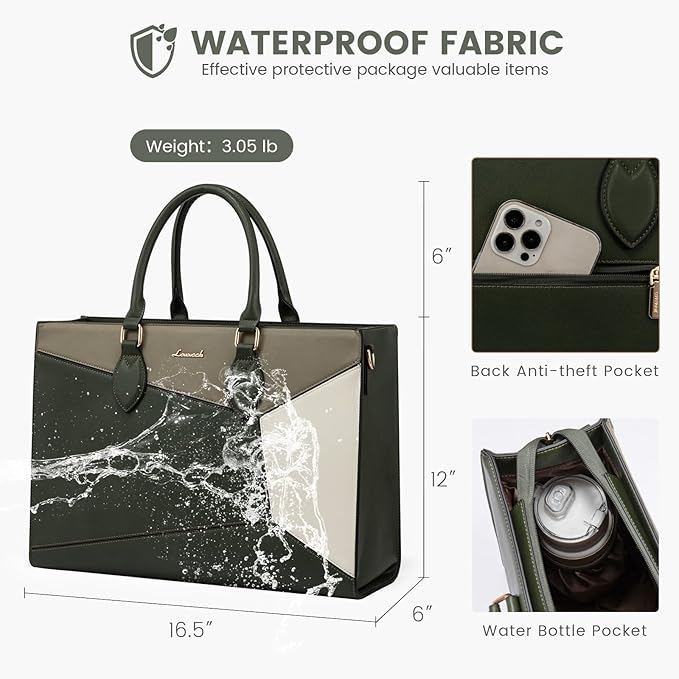 LOVEVOOK Laptop Tote Bag for Women Work Travel, Stylish Teacher Bag Purse Computer Bag, Nurse Bags Briefcase Business Handbag