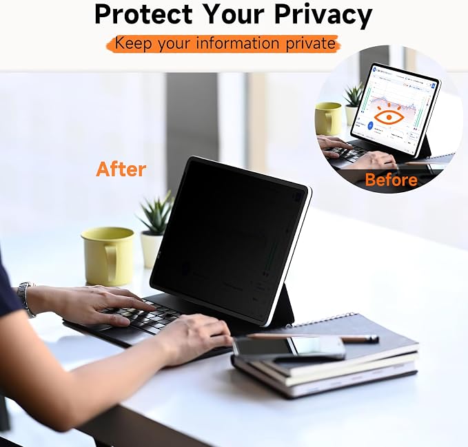 Mamol Upgrade Privacy Screen Protector for iPad Air 11 inch M3 2025 & M2 2024, (iPad Air 7th/6th Generation), Fully Removable Anti Spy Glare Blue Light Filter, High Sensitive/Bubble Free/Detachable