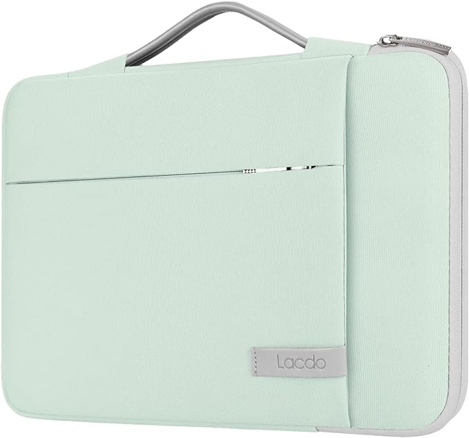 Lacdo 360° Protective Laptop Sleeve Case for 16 inch MacBook Pro M5 Pro/Max A3428 A3429 (2026), M4/M3/M2/M1 A3403 A3186 A2991 A2780 A2485 A2141, 15 inch Surface Laptop 7/6/5/4/3 Computer Bag, Green