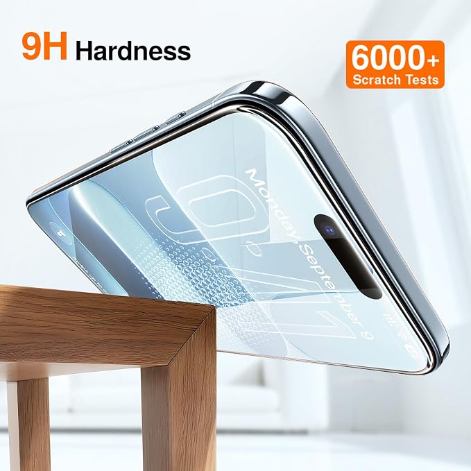 SMARTDEVIL 2 Pack Screen Protector for iPhone Air, 9H Hardness Military Grade Shatterproof HD Clear Tempered Glass for iPhone 17 Air, Easy to Install, Auto Bubble-Free and Dust-Free Box, Case Friendly