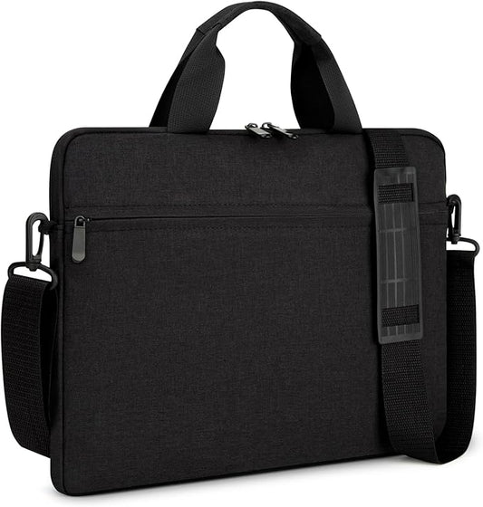 15.6-16 Inch Laptop Sleeve Shoulder Bag Notebook Chromebook Computer Carrying Case Compatible with 15.6 inch Acer Asus Dell HP Thinkpad, Black