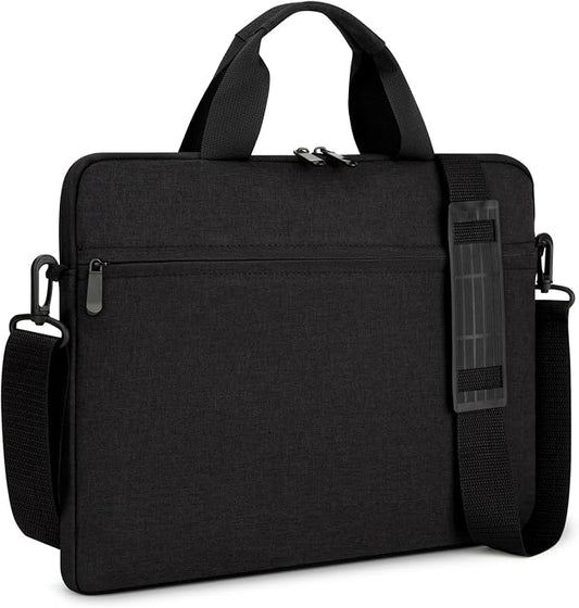 14-15 Inch Laptop Sleeve Bag Carrying Case Protective Computer Cover with Handle Shoulder Strap Compatible with 15 inch MacBook Air M5 M4 M3 M2 Acer ASUS HP Surface Dell Chromebook, Black
