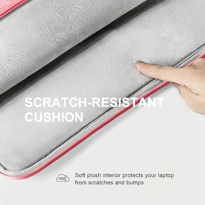 Lacdo Laptop Sleeve for Women, 14 Inch Laptop Sleeve Case for HP Lenovo Dell ASUS Acer Chromebook 14 / HP Stream 14 / Dell Inspiron 14 / Lenovo IdeaPad 14 / Acer Spin 3 / ZenBook 14 Computer Bag,Peach