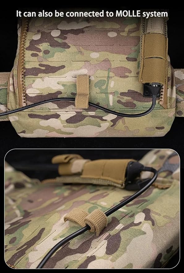 6PCS MOLLE Tactical Organizer Straps – Hook & Loop Cable & Hydration Tube Holders for Vest & Backpack (CB)