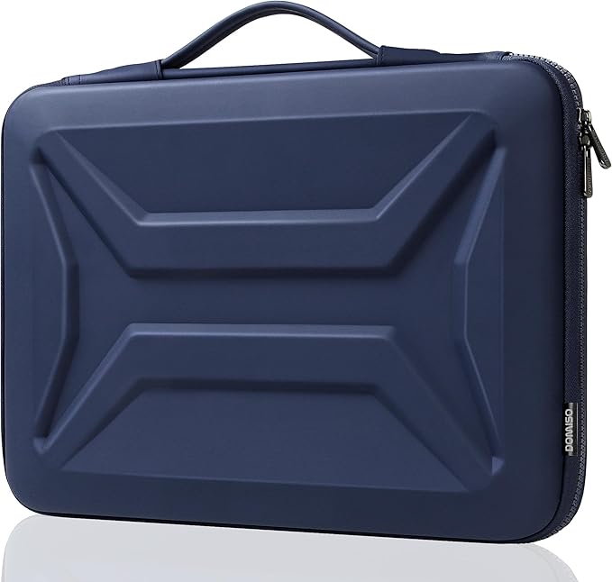 DOMISO 15.6-16 Inch Laptop Hard Case, Waterproof Shockproof Hard Shell Laptop Sleeve Protective Computer Bag for Macbook Pro/Lenovo IdeaPad/HP ENVY/Dell XPS, Navy Blue