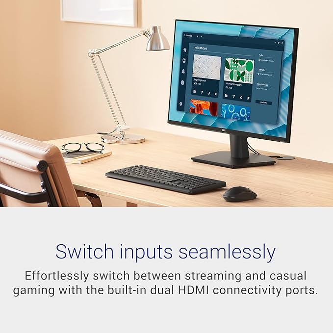 Dell 27 Monitor - SE2726H - 27-inch FHD (1920x1080) 144Hz 1ms Display, in-Plane Switching (IPS) Technology, AMD FreeSync™, TÜV 3-Star 2X HDMI, Tilt