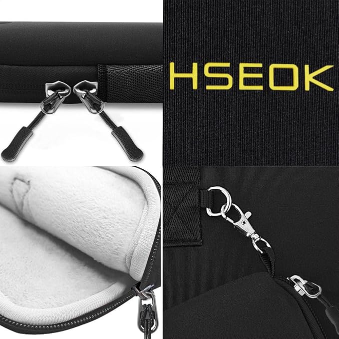 Hseok Elastic Laptop Case 13.3-14 Inches Sleeve with Small Case, Neoprene Carrying Bag Compatible with MacBook Neo 14, MacBook Pro 14 M5/M4/M3/M2/M1, XPS 14 and Most 13.3-14 Notebooks,B02K01