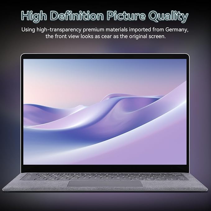 360° Magnetic Privacy Screen for 15 Inch Surface Laptop 6/5/4/3/2/1, 4 Way Privacy Removable Anti Glare Blue Light Filter Shield Film Anti Spy Black Laptop Protector Security Private