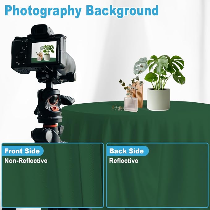 Dark Green Backdrop for Photoshoot, Professional Photo Backdrop Background Curtain for Product Photography, Portraits, Wedding, Party, Live Streaming Video Recording 7X10 FT