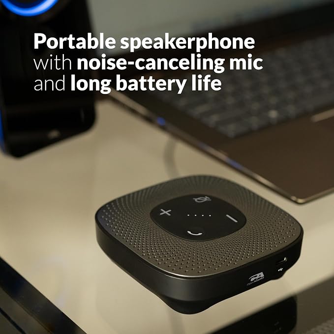Cyber Acoustics Conference Speakerphone (SP-2000) - USB and Bluetooth, Advanced DSP with 360 Degree Noise Cancelling Microphone with 3m Range, 66 Ft BT Wireless Range