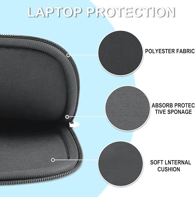 Laptop Case 15.6 inch, Shockproof Protective Laptop Cover Carrying Computer Bag with Accessory Pocket Portable Computer Sleeve Compatible with HP, Dell, Lenovo, Asus, Grey