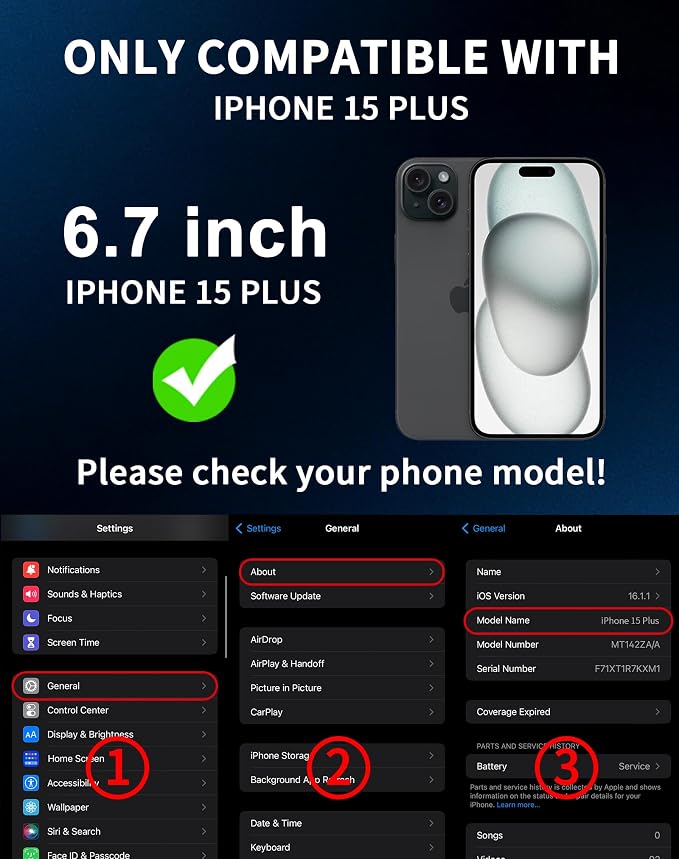 2 Pack for iPhone 15 Plus Privacy Screen Protector [6.7 inch] Anti-Spy Private Tempered Glass Film Accessories Anti-Blue Light 9H Hardness No-Bubble Full Coverage Easy Installation