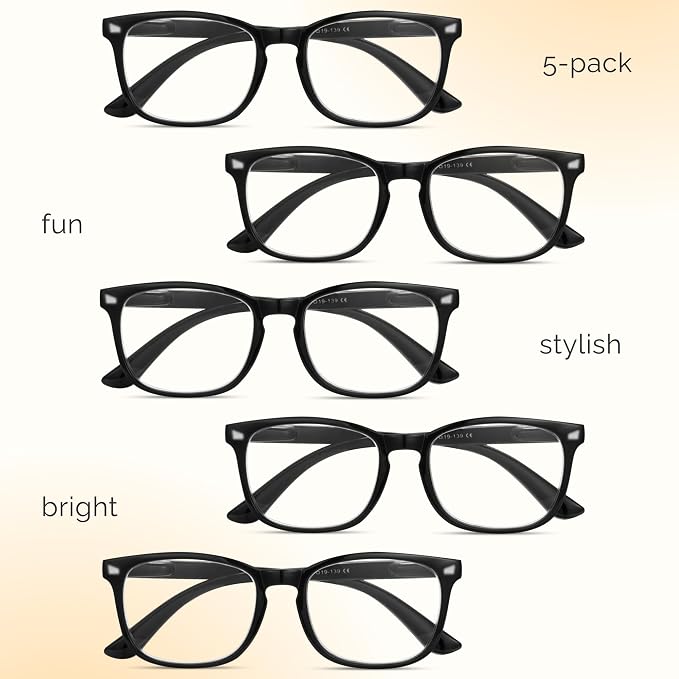 CCVOO Mix & Match Reading Glasses for Women - Lightweight, Comfortable Fit, Clear Vision - Blue Light Blocking