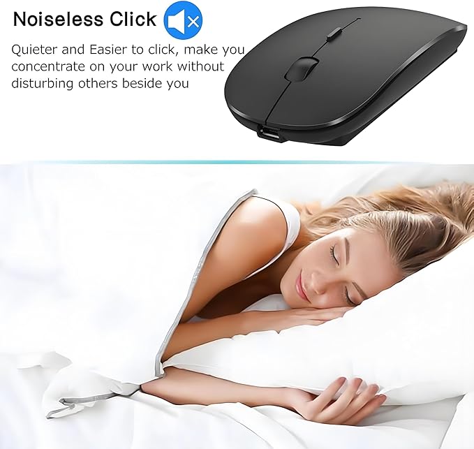 ZERU Bluetooth Mouse,Rechargeable Wireless Mouse for MacBook Pro/MacBook Air/Laptop/PC/Mac/iPad pro/Computer,Bluetooth 5.3/3.0 and 2.4GHz USB Type-C