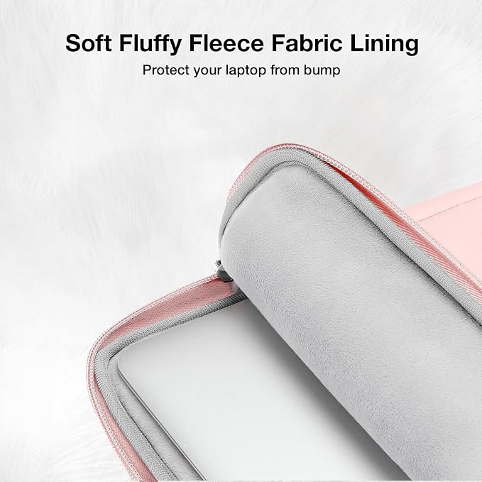 MOSISO Laptop Case 16 inch, 15-15.6 inch Puffy Laptop Sleeve Compatible with MacBook Pro 16 M4 M3 M2 M1,HP Acer Dell Lenovo ASUS Notebook, Rectangle Quilted Puffer Computer Bag for Women, Pink