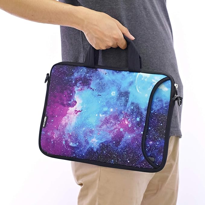 RICHEN 17 inch Laptop Shoulder Bag Carrying Case Computer PC Cover Pouch with Handle Fits 15.6/16/17/17.3/17.4 inch Laptop Notebook (16-17.3 inch, Galaxy)
