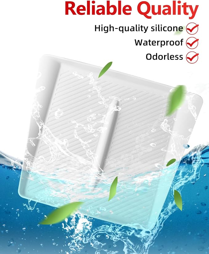 White Center Console Silicone Mat Conpatible vith Tesla Model 3 Highland 2024-2026, Waterproof Spill Proof Center Console Liner Pad, Non-Slip Vireless Charging Friendly Interior Accessories(Style A)