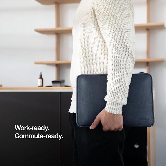Incase ICON Sleeve with Woolenex - MacBook Air 13 inch Case - M5 2026, M4 2025, M3 M2 2024-2022 - Fitted MacBook Case, Laptop Sleeve, Hard Cover, Durable, Lightweight - Heather Navy