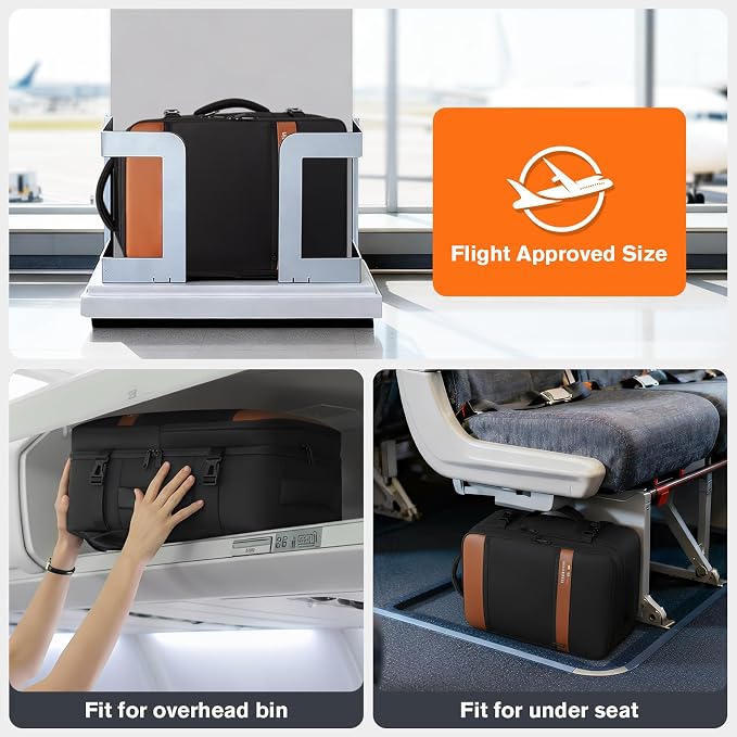 Smart Suitcase-style Laptop Backpack, 25L / 35L Practical Travel Bag for Work, Leisure & Flight, Luggage-Style Commuter Pack (Black, 25L)