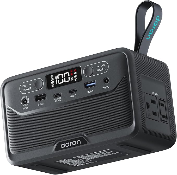 2026 Portable Power Station 89.6Wh LiFePO4 Battery, Solar Power Bank with AC Outlet 100W/110V, USB-C PD Two-Way Fast Charging Small Generator for Laptop, Camping, Home Backup, Office, TSA Approved