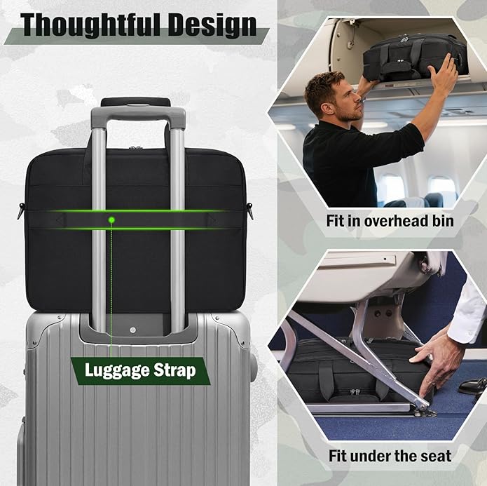 RAINSMORE Tactical Laptop Bag for Men 15.6/17.3 Inch Military Laptop Briefcase with MOLLE Large Business Travel Messenger Bag
