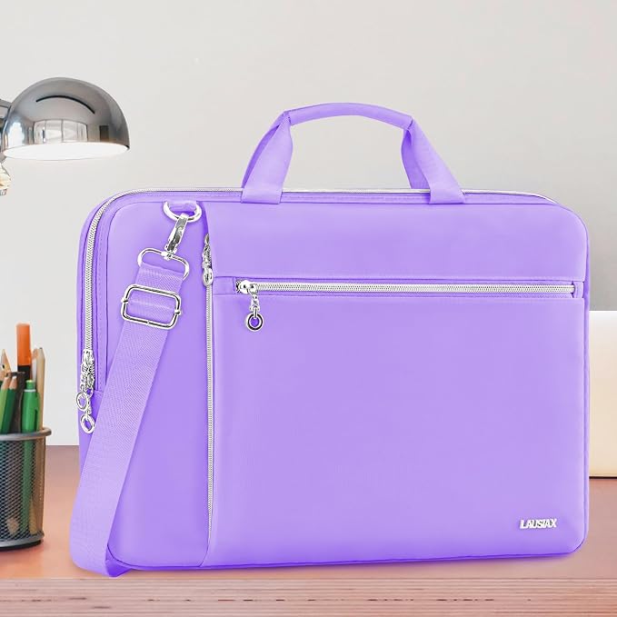Laptop Case Bag Women Men Computer Sleeve Compatible with MacBook/Dell/HP/Acer/ASUS/LG, Waterproof Shoulder Carrying Briefcase, Purple, 17-17.3 Inch