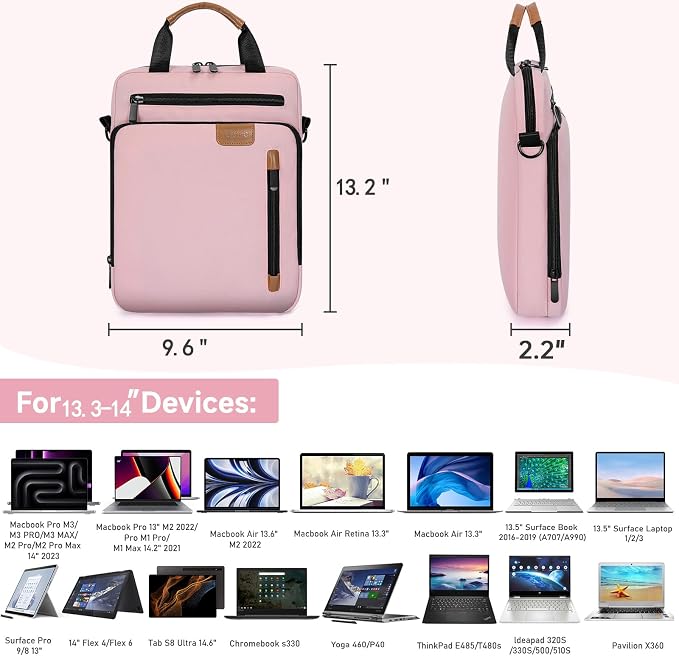 13.3-14 Inch Laptop Sleeve Bag, Padded Carrying Case for New MacBook Neo 13" (A18 Pro), MacBook Pro 14" M5/M4/M3/M2 14" /13", MacBook Air 13.6"/14" M5/M4/M3/M2 2026-2022, Surface Pro AI PC/9/8 13"