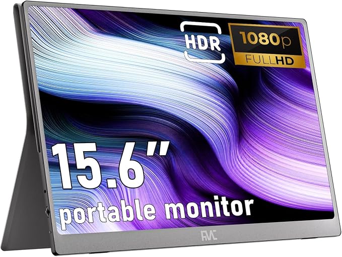 FMC 15.6 Inches Portable Monitor with IPS Display, Compatible with Windows, MacBook, Phone, and PS5 for Gaming and External Use