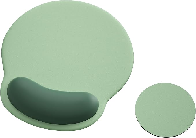 Ergonomic Mouse Pad with Wrist Rest,Mousepad with Wrist Support - Cute Gel Portable Mouse Pads for Desk Laptop,Computer,Office & Home Decor-(Green)