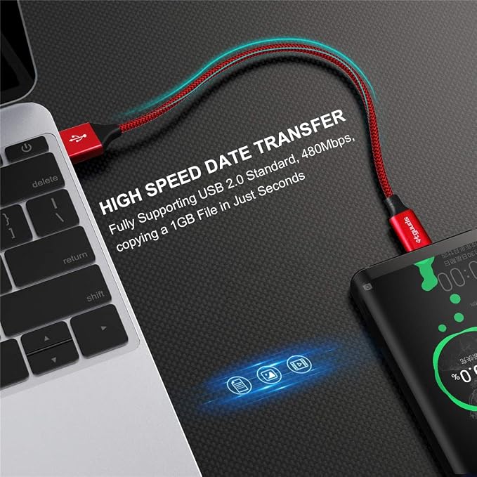 etguuds USB to USB C Cable 1ft, 2-Pack Short USB A to Type C Charger Cord Fast Charging for Samsung Galaxy A17 A16 A15 A26 A36 A56, S25 S24 S23 S22 S21 S20 S10 Note 20, for iPhone 17 16 15, Moto