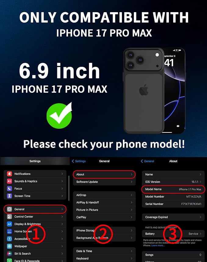 2 Pack for iPhone 17 Pro Max Privacy Screen Protector [6.9 inch] Anti-Spy Private Tempered Glass Film Accessories Anti-Blue Light 9H Hardness No-Bubble Full Coverage Easy Installation