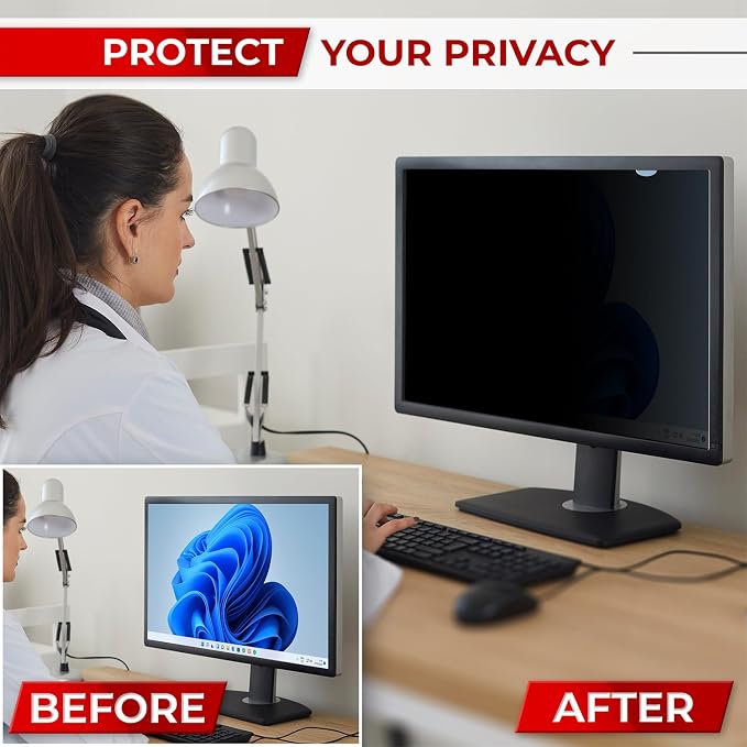 SightPro 21.5 Inch 16:9 Computer Privacy Screen Filter for Monitor - Privacy Shield and Anti-Glare Protector
