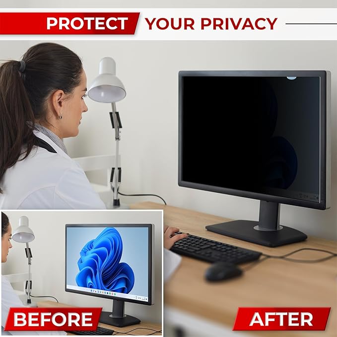 SightPro 23 Inch 16:9 [2 Pack] Computer Privacy Screen Filter for Monitor - Privacy Shield and Anti-Glare Protector - High Clarity