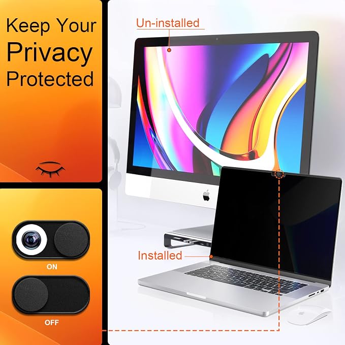 Mamol Privacy Screen for MacBook Air 15 Inch 2023-2026 (M2 M3 M4 M5), Magnetic Removable Anti Glare Blue Light Filter Protector