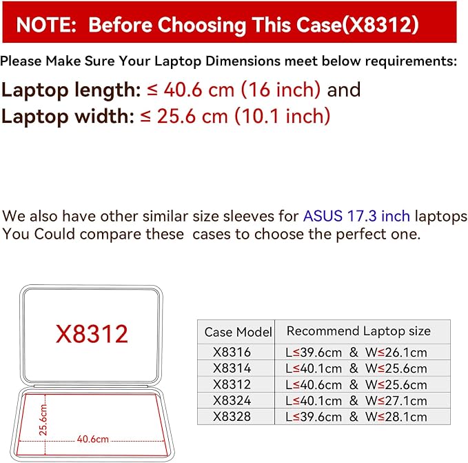 Smatree Hard EVA Protective Sleeve Case Compatible for 17.3 inch ASUS Vivobook 17 Laptop, for 17.3 inch ASUS Vivobook 17X 2024/2023 Laptop Waterproof Hard Case (X8312)