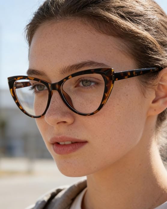 TEAPLMTT 2 Pack Cat Eye Blue Light Blocking Glasses for Women Trendy TR90 Frame Anti Blue Ray Eyesatrain Computer Eyeglasses