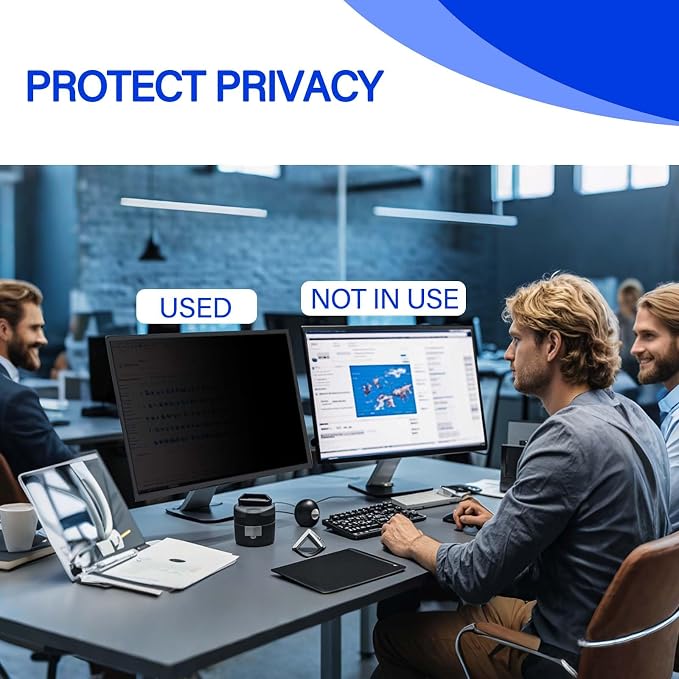 [2 Pack] 19 Inch Privacy Screen Protector - 95% Blue Light Blocking, Anti-Glare Monitor Filter for 5:4 Widescreen - Anti-Scratch Privacy Shield