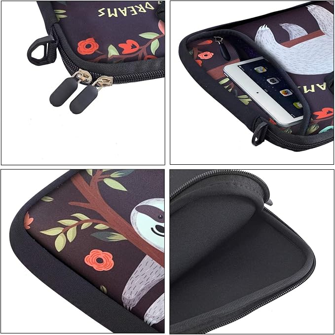 RICHEN 14 15 15.4 15.6 inch Laptop Shoulder Bag Messenger Bag Notebook Handle Sleeve Neoprene Carrying Tablet Case with Accessories Pocket (14-15.6 inch, Sloth)