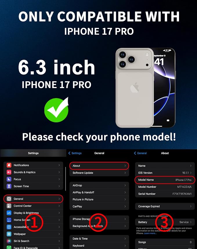 2 Pack for iPhone 17 Pro Privacy Screen Protector [6.3 inch] Anti-Spy Private Tempered Glass Film Accessories Anti-Blue Light 9H Hardness No-Bubble Full Coverage Easy Installation