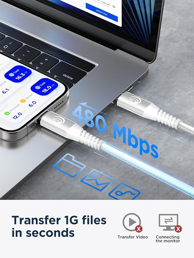 USBC to USBC 100W [10ft/2 Pack] USB C to USB C Fast Charging Cable Braided C to C Charger Cord 5A for MacBook Pro/Air, iPhone 15 Pro Max Plus,iPad Pro,Samsung Galaxy S24 Ultra S23,Pixel,PS5,Switch