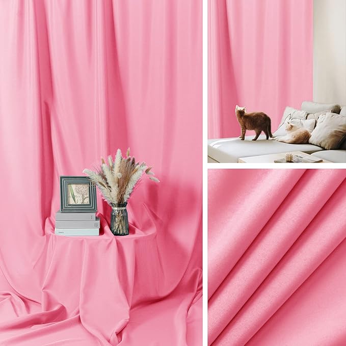 Sugargirl 8FTX10FT Pink Screen Backdrop Background for Photography, Polyester Photo Backdrop for Photoshoot, Party, Video and Television (1 Panel)
