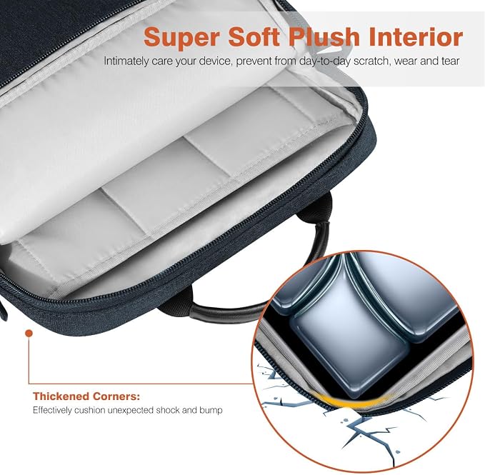 Dadanism 13 Inch Tablet Sleeve Bag with Shoulder Strap & Handle for New iPad Air 13" M4/M3 2026/2025, iPad Pro 13" M5/M4 2025/2024, iPad Pro 12.9", Galaxy Tab S10+/S9 FE+/S9+ 12.4", Indigo