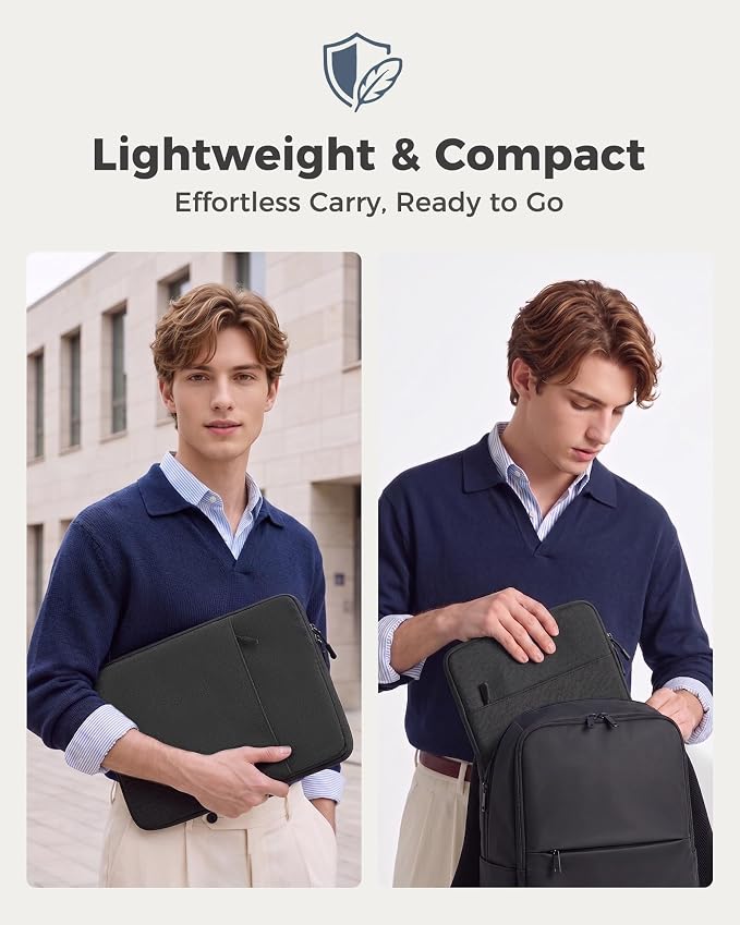 ProCase Laptop Sleeve 13" for MacBook Neo/Air/Pro 13-13.6 inch with A18/M5/M4/M3/M2/M1 Chip 2026-2016, Computer Case Also Compatible with 13" HP Dell ASUS Lenovo Acer Chromebook -Black