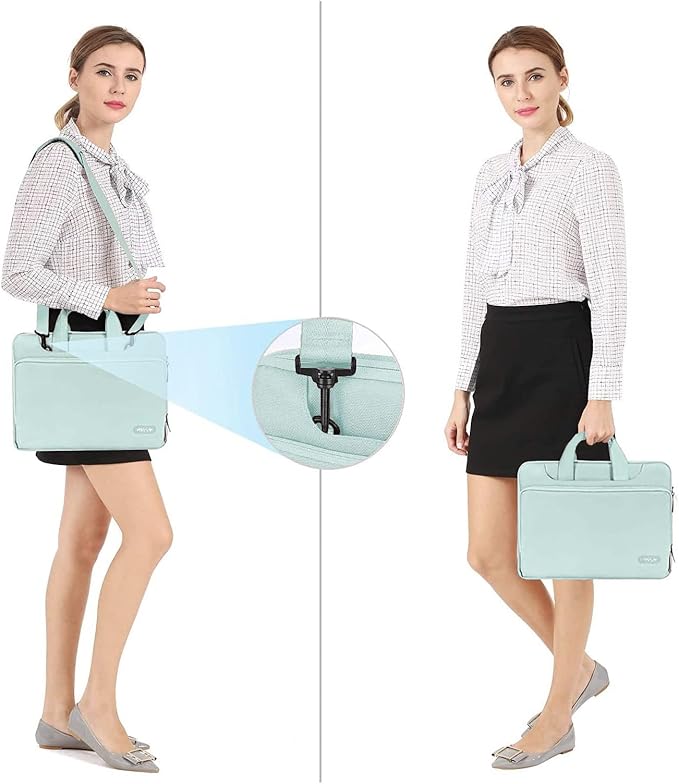 MOSISO 360 Protective Laptop Bag 13 inch, 13-13.3 inch Computer Bag Compatible with MacBook Neo 13 inch/Air 13.6 / Air/Pro 13,HP,Dell,Lenovo,Asus,Laptop Carrying Case with Strap&Handle, Mint Green