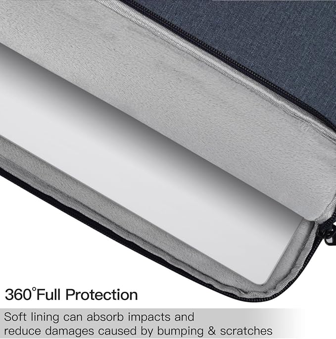 15.6 Inch Laptop Sleeve Case for HP Pavilion 15.6, Compatible with Acer Chromebook 15/ Aspire, ASUS Chromebook CX15/ VivoBook 15 16, Water Resistant Computer Carrying Bag, Navy Blue