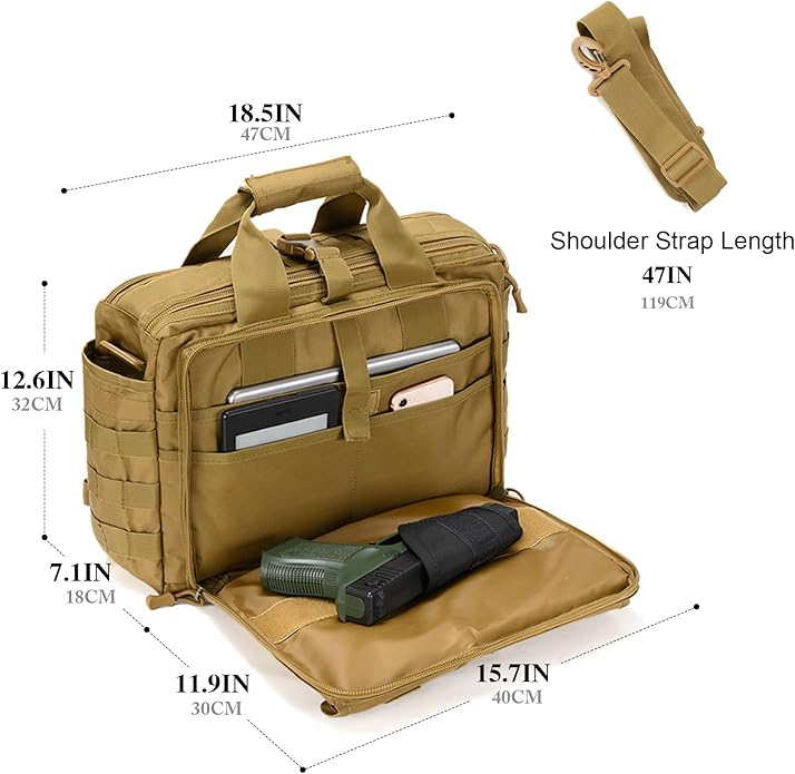 Stypos Tactical Messenger Bag,14inch/15.6inch/17.3inch Briefcase for Man Military Laptop Bag, Flight Work Bags for Pilots